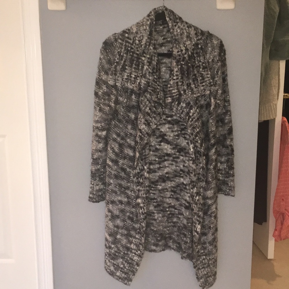 Limited Black White & Gray Sweater Cardigan